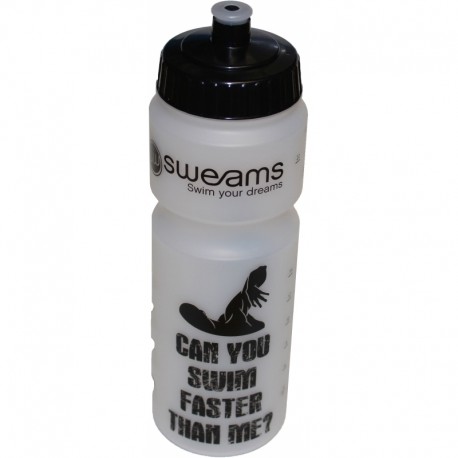 Bidon SWEAMS Can you swim faster than me - 750ml - Clear Black