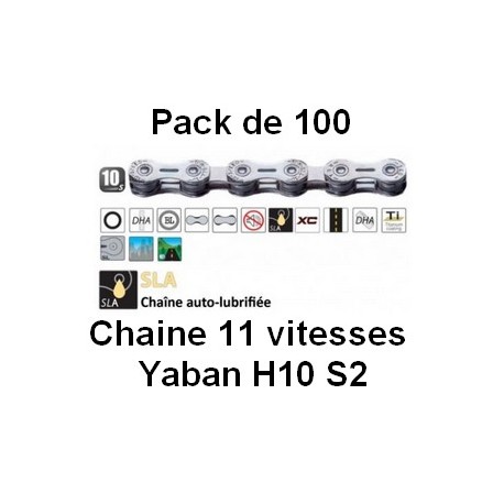 Pack 100 Chaines 10 vitesses Yaban SLA H10 S2
