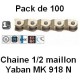 Pack 100 Chaines Yaban 1/2 Maillon MK 918 N 1/2" x 3/32"