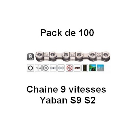 Pack 100 Chaines 9 vitesses Yaban S9 S2