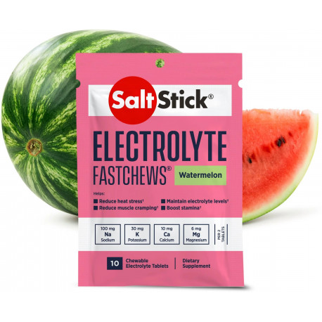 Pastilles electrolyte à croquer SALTSTICK Fastchew - saveur Pastèque - 10 pastilles