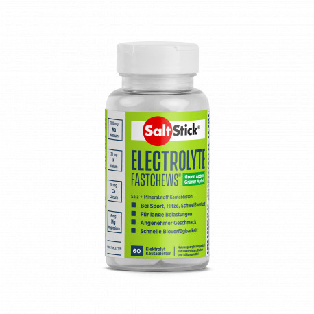 SALTSTICK Fastchews Pomme Verte - Boite de 60 pastilles electrolyte à croquer