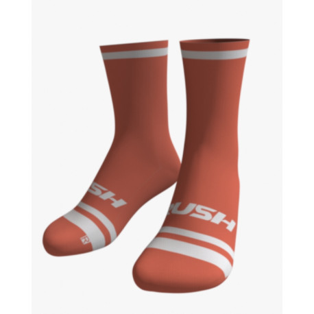 RUSH SOCKS UNICOLOR 2025 TERRACOTA-WHITE - Socquettes Cyclisme,Triathlon