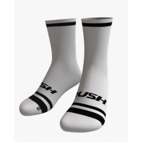 RUSH SOCKS UNICOLOR 2025 WHITE - BLACK - Socquettes Cyclisme,Triathlon