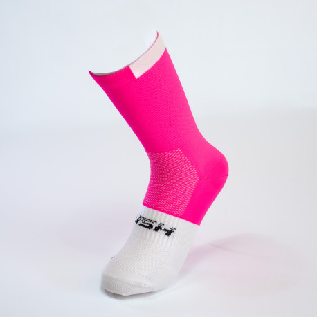 RUSH Med SOCKS PINK FLUO - WHITE - Socquettes Cyclisme, Triathlon