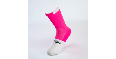 RUSH Med SOCKS PINK FLUO - WHITE - Socquettes Cyclisme, Triathlon