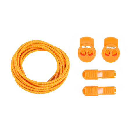 RUSH Lacets running FastLace striped Neon Orange - White