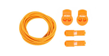 RUSH Lacets running FastLace striped Neon Orange - White