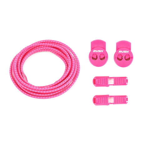 RUSH Lacets running FastLace Striped Hot Pink - White 