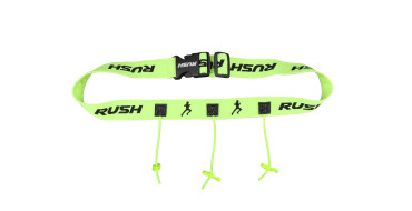 Ceinture porte dossard RUSH Basic Race belt Jaune avec 3 points