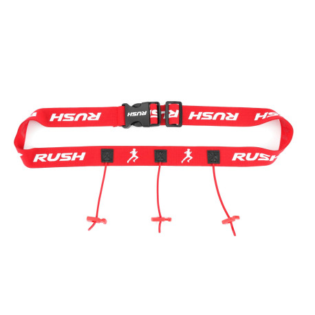 Ceinture porte dossard RUSH Basic Race belt Red avec 3 points