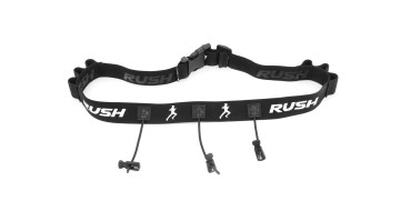 Ceinture porte dossard RUSH Energy Race belt Black avec 3 points de fixation et 6 porte gels