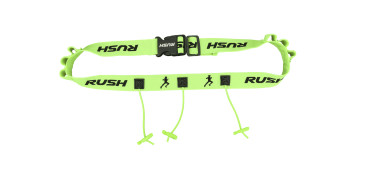 Ceinture porte dossard RUSH Energy Race belt Jaune avec 3 points de fixation et 6 porte gels
