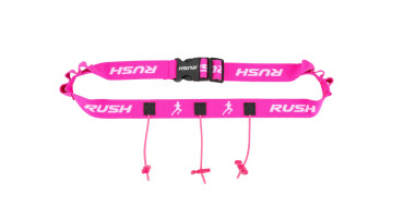 Ceinture porte dossard RUSH Energy Race belt Pink avec 3 points de fixation et 6 porte gels