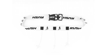 Ceinture porte dossard RUSH Energy Race belt Blanc avec 3 points de fixation et 6 porte gels