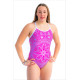 SWEAMS MANDALA FUSCHIA - Maillot femme 1 piece bretelles larges