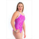 SWEAMS MANDALA FUSCHIA - Maillot femme 1 piece bretelles larges