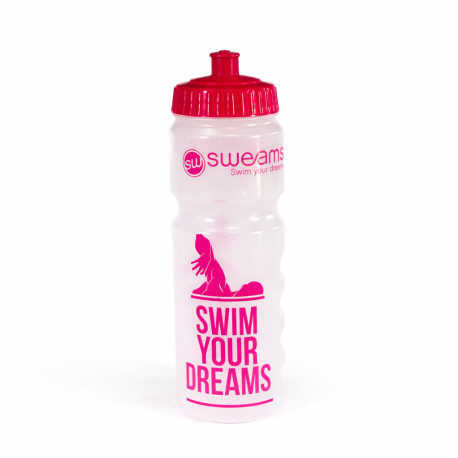 Bidon SWEAMS Swim your dreams - 750ml - Clear Pink