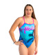 SWEAMS ALOHA BLUE - Maillot femme 1 piece bretelles fines