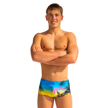 SWEAMS TRUNKS ALOHA  YELLOW - Boxer Natation Homme