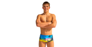 SWEAMS TRUNKS ALOHA  YELLOW - Boxer Natation Homme