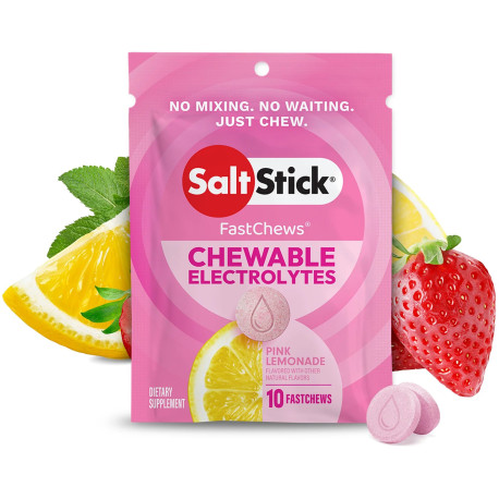 Pastilles electrolyte à croquer SALTSTICK Fastchew - saveur Pink Lemonade - 10 pastilles