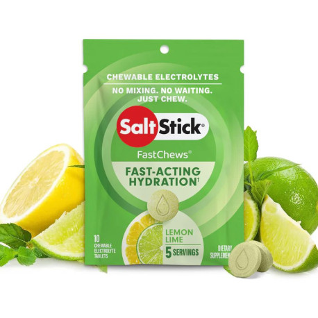 Pastilles electrolyte à croquer SALTSTICK Fastchew - saveur citron - 10 pastilles