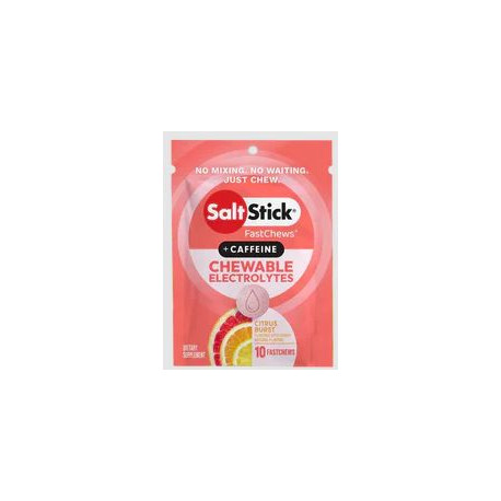 Pastilles electrolyte à croquer SALTSTICK Fastchew - Saveur Citrus Burst + CAFFEINE - 10 pastilles