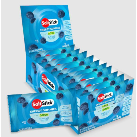 Gommes énergétiques SALTSTICK Energy GUMMIES - Saveur SOUR Blue Razz - 10 sachets