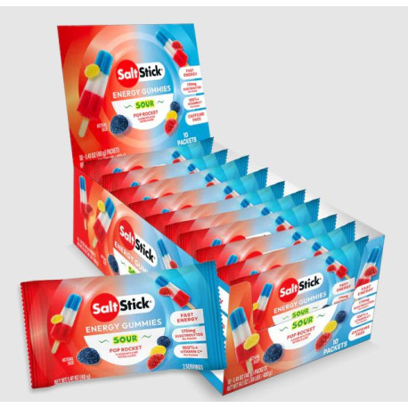 Gommes énergétiques SALTSTICK Energy GUMMIES - Saveur SOUR Pop Rocket - 10 sachets