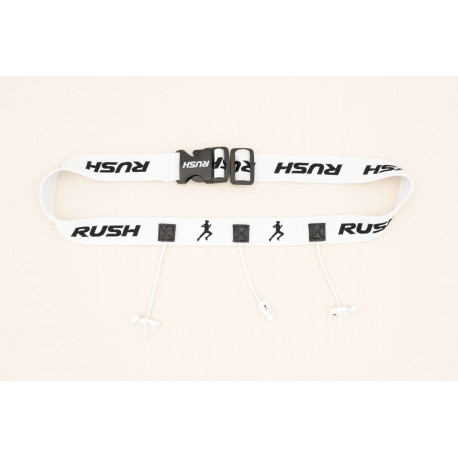 Ceinture porte dossard RUSH Basic Race belt Blanc avec 3 points