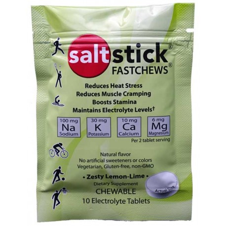 Pastilles electrolyte à croquer SALTSTICK Fastchew - saveur citron - 10 pastilles